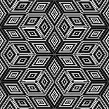Black And White 3D Cubes Illustration - Escher Style-Kamira-Art Print