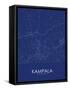 Kampala, Uganda Blue Map-null-Framed Stretched Canvas