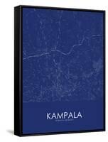 Kampala, Uganda Blue Map-null-Framed Stretched Canvas