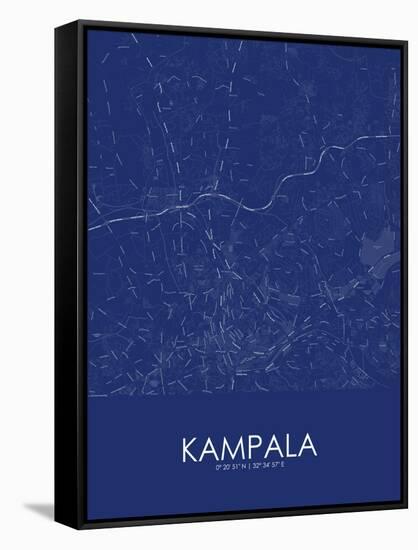 Kampala, Uganda Blue Map-null-Framed Stretched Canvas