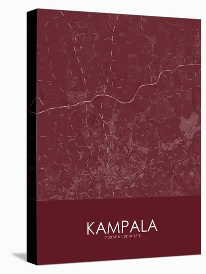 Kampala, Uganda Red Map-null-Stretched Canvas