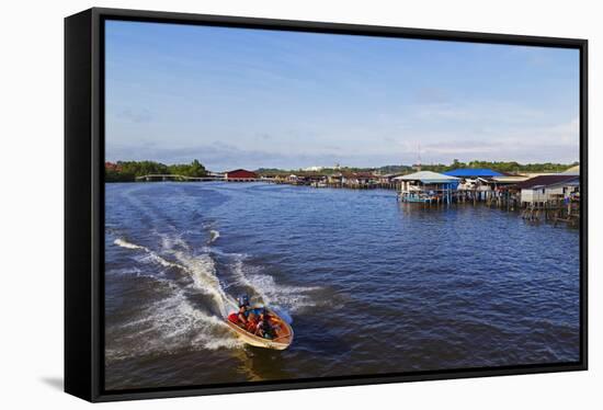 Kampung Ayer Water Village, Bandar Seri Begawan, Brunei, Borneo, Southeast Asia-Christian-Framed Stretched Canvas