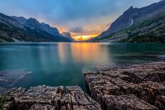 Sunset at St. Mary Lake, Glacier National Park, MT-kan_khampanya-Photographic Print