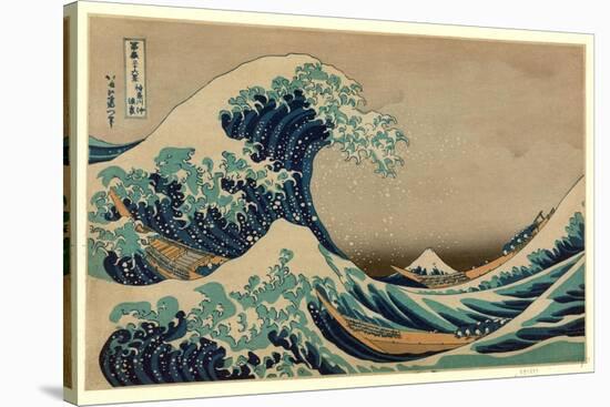 Kanagawa Oki Nami Ura-Katsushika Hokusai-Stretched Canvas