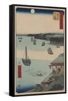 Kanagawa-Ando Hiroshige-Framed Stretched Canvas