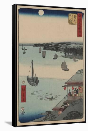 Kanagawa-Ando Hiroshige-Framed Stretched Canvas