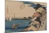 Kanagawa-Ando Hiroshige-Mounted Premium Giclee Print