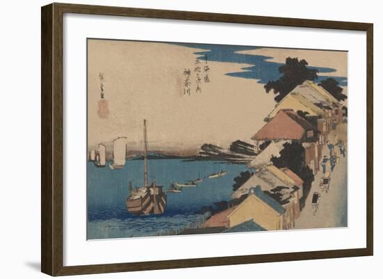 Kanagawa-Ando Hiroshige-Framed Art Print