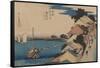 Kanagawa-Ando Hiroshige-Framed Stretched Canvas