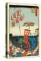 Kanasugi Bridge and Shibaura. (One Hundred Famous Views of Ed), C. 1858-Utagawa Hiroshige-Stretched Canvas