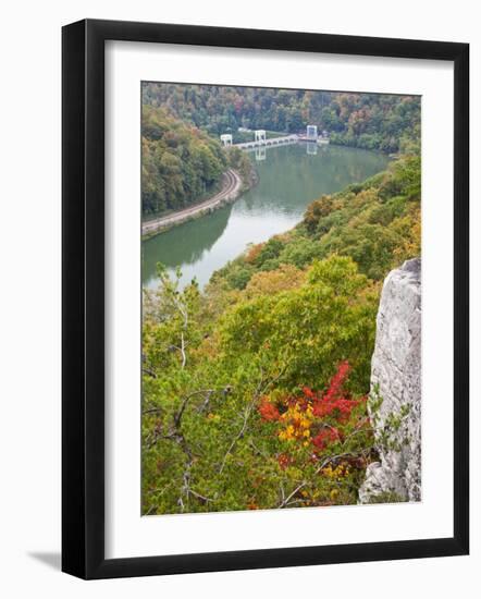 Kanawha River Overlook, Hawks Nest State Park, Anstead, West Virginia, USA-Walter Bibikow-Framed Photographic Print