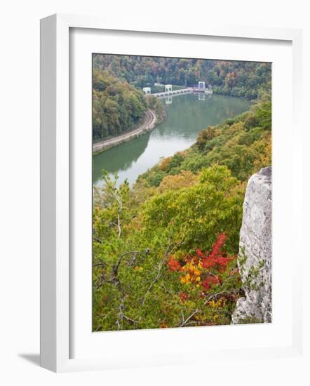 Kanawha River Overlook, Hawks Nest State Park, Anstead, West Virginia, USA-Walter Bibikow-Framed Photographic Print