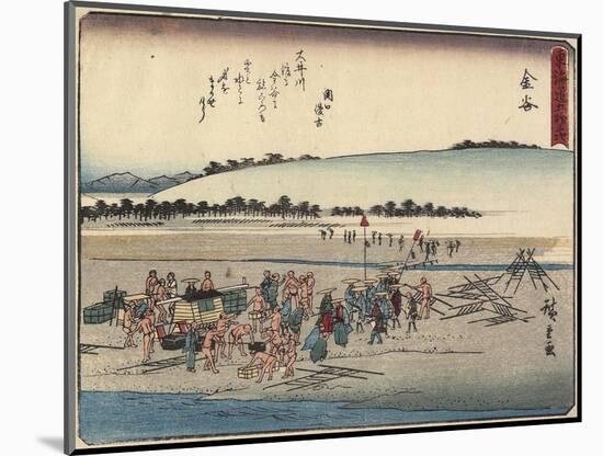 Kanaya, 1837-1844-Utagawa Hiroshige-Mounted Giclee Print