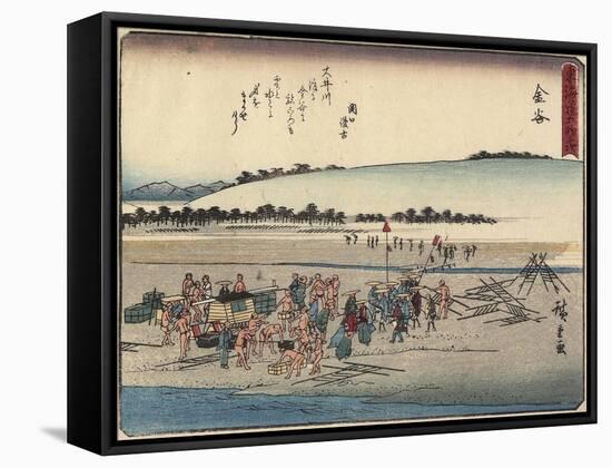 Kanaya, 1837-1844-Utagawa Hiroshige-Framed Stretched Canvas