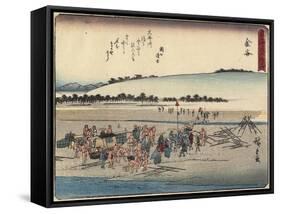 Kanaya, 1837-1844-Utagawa Hiroshige-Framed Stretched Canvas