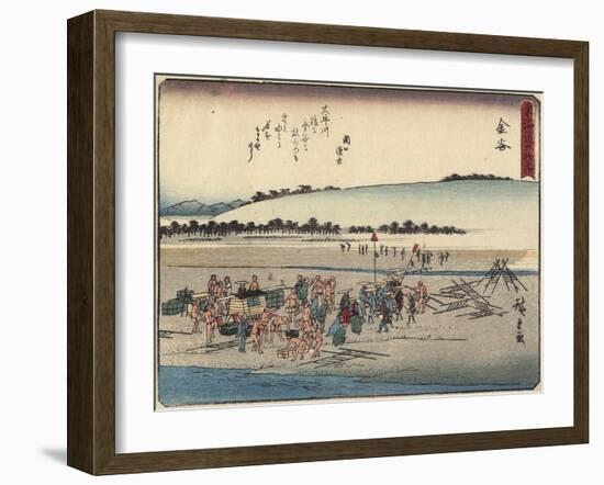 Kanaya, 1837-1844-Utagawa Hiroshige-Framed Giclee Print