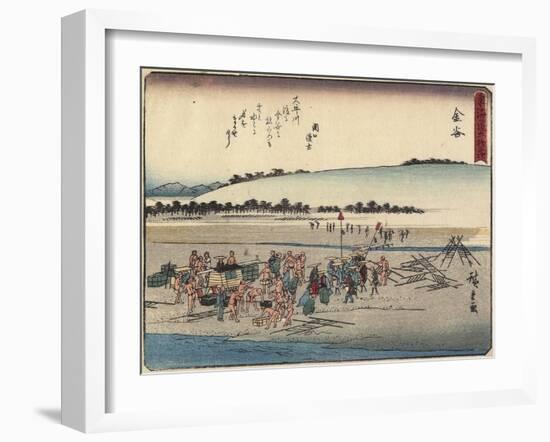 Kanaya, 1837-1844-Utagawa Hiroshige-Framed Giclee Print