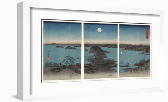 Kanazawa in Moonlight (Buyo Kanazawa Hassho Yakei), 7th month, 1857-Ando Hiroshige-Framed Art Print