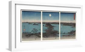 Kanazawa in Moonlight (Buyo Kanazawa Hassho Yakei), 7th month, 1857-Ando Hiroshige-Framed Art Print