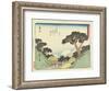 Kanbara, 1837-1844-Utagawa Hiroshige-Framed Giclee Print