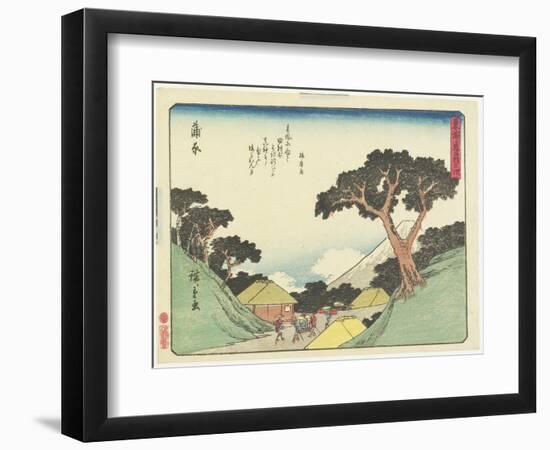 Kanbara, 1837-1844-Utagawa Hiroshige-Framed Giclee Print