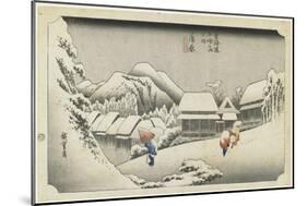 Kanbara--Night Snow, C. 1833-Utagawa Hiroshige-Mounted Giclee Print