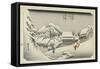 Kanbara--Night Snow, C. 1833-Utagawa Hiroshige-Framed Stretched Canvas