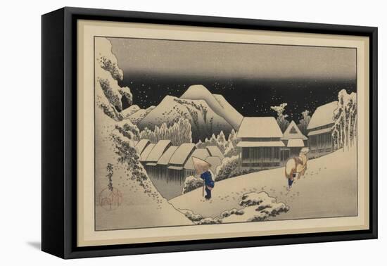 Kanbara-Ando Hiroshige-Framed Stretched Canvas