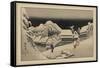Kanbara-Ando Hiroshige-Framed Stretched Canvas
