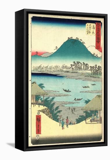 Kanbara-Utagawa Hiroshige-Framed Stretched Canvas