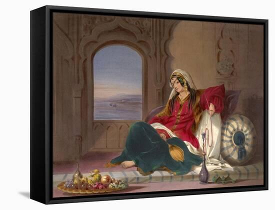 Kandahar Lady of Rank, Engaged in Smoking, 1848-Robert Carrick-Framed Stretched Canvas