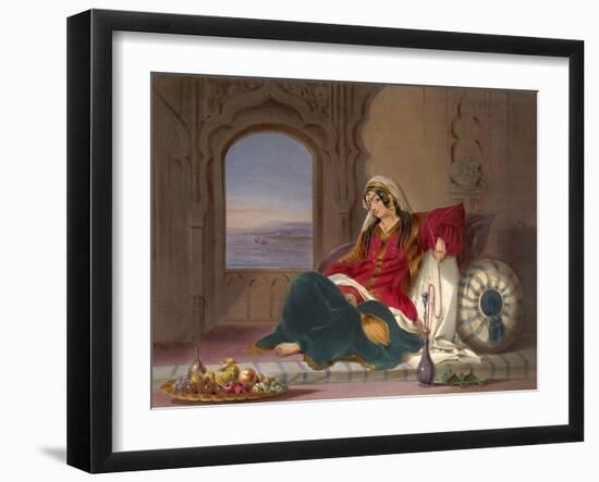 Kandahar Lady of Rank, Engaged in Smoking, 1848-Robert Carrick-Framed Giclee Print