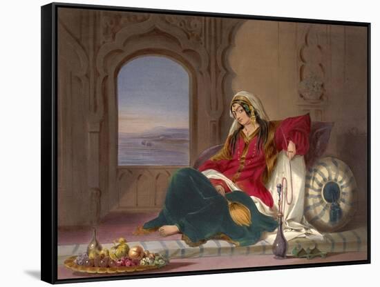 Kandahar Lady of Rank, Engaged in Smoking, 1848-Robert Carrick-Framed Stretched Canvas