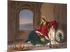 Kandahar Lady of Rank, Engaged in Smoking, 1848-Robert Carrick-Mounted Giclee Print
