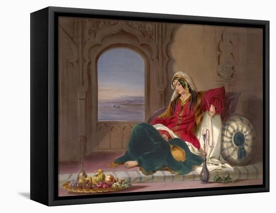 Kandahar Lady of Rank, Engaged in Smoking, 1848-Robert Carrick-Framed Stretched Canvas