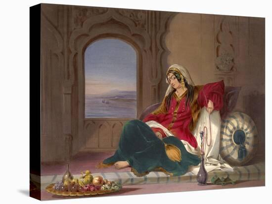 Kandahar Lady of Rank, Engaged in Smoking, 1848-Robert Carrick-Stretched Canvas