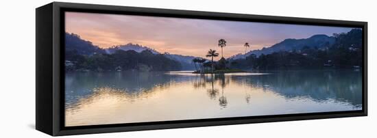 Kandy Lake and the Island at Sunrise, Kandy, Central Province, Sri Lanka, Asia-Matthew Williams-Ellis-Framed Stretched Canvas