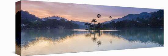 Kandy Lake and the Island at Sunrise, Kandy, Central Province, Sri Lanka, Asia-Matthew Williams-Ellis-Stretched Canvas