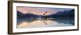 Kandy Lake and the Island at Sunrise, Kandy, Central Province, Sri Lanka, Asia-Matthew Williams-Ellis-Framed Photographic Print