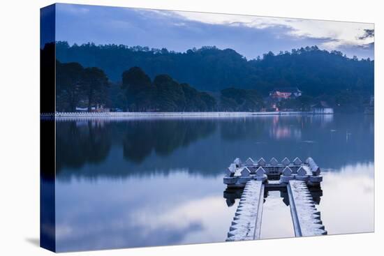 Kandy Lake and the Temple of the Sacred Tooth Relic (Sri Dalada Maligawa) at Night-Matthew Williams-Ellis-Stretched Canvas