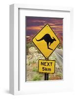 Kangaroo 5Km Olgas Rock Outback-null-Framed Art Print