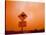 Kangaroo Crossing Road Sign, Outback Dust Storm, Rural Highway, Ivanhoe, New South Wales, Australia-Paul Souders-Stretched Canvas