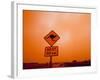 Kangaroo Crossing Road Sign, Outback Dust Storm, Rural Highway, Ivanhoe, New South Wales, Australia-Paul Souders-Framed Photographic Print