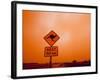 Kangaroo Crossing Road Sign, Outback Dust Storm, Rural Highway, Ivanhoe, New South Wales, Australia-Paul Souders-Framed Photographic Print