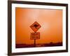 Kangaroo Crossing Road Sign, Outback Dust Storm, Rural Highway, Ivanhoe, New South Wales, Australia-Paul Souders-Framed Photographic Print