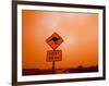 Kangaroo Crossing Road Sign, Outback Dust Storm, Rural Highway, Ivanhoe, New South Wales, Australia-Paul Souders-Framed Photographic Print