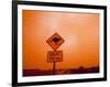 Kangaroo Crossing Road Sign, Outback Dust Storm, Rural Highway, Ivanhoe, New South Wales, Australia-Paul Souders-Framed Photographic Print