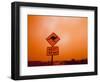 Kangaroo Crossing Road Sign, Outback Dust Storm, Rural Highway, Ivanhoe, New South Wales, Australia-Paul Souders-Framed Photographic Print