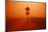 Kangaroo Crossing Sign in Dust Storm in the Australian Outback-Paul Souders-Mounted Premium Photographic Print