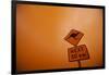 Kangaroo Crossing Sign in Dust Storm-Paul Souders-Framed Photographic Print